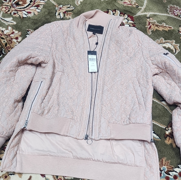 BCBG PLUSH PINK OVERLAY LACE JACKET - Picture 3 of 7